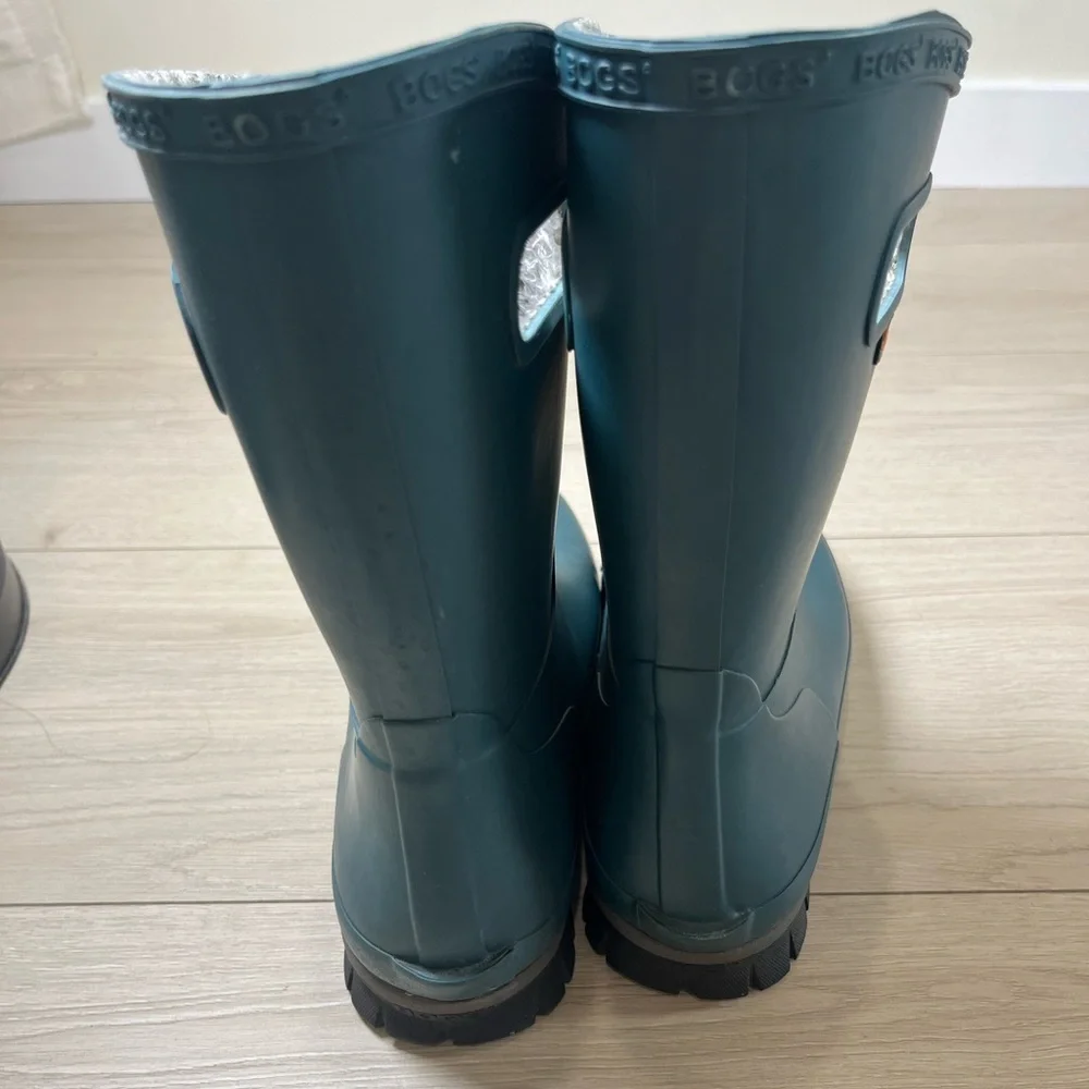 BOGS Amanda Rain Boots With Plush Lining Waterproof Women 9 LaceUp Turquoise - Picture 13 of 13
